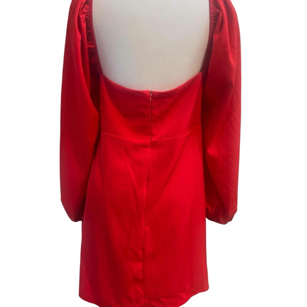 Princess Polly Lillie Mini Dress Womens 16 Red Long Sleeve Cowl Neck‎ Corset - Picture 5 of 9